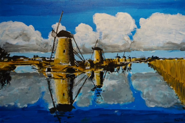 Kinderdijk In De Hefst / 60x40cm / on canvas / Bart van Wolde / 2019 / 500 euro